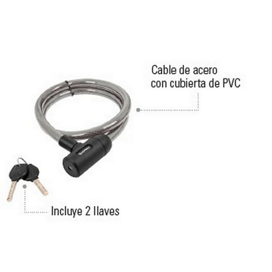 CANDADO DE CABLE DE ACERO 20 mm x 1.20 m