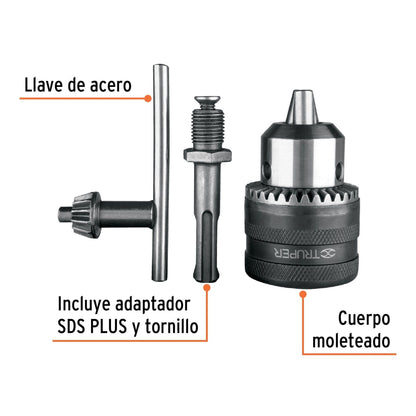 BROQUERO CON LLAVE 1/2" Y ADAPTADOR SDS