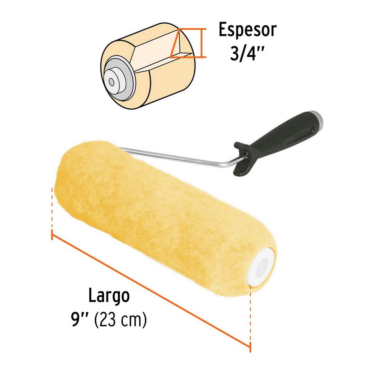 RODILLO DE 9" x 3/4" RUGOSO