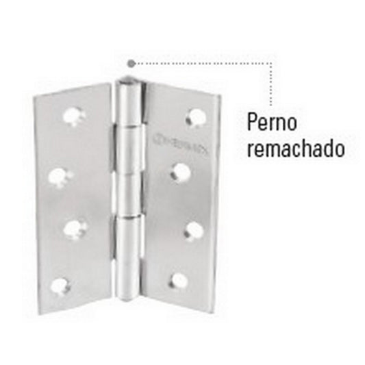 BISAGRA RECTANGULAR 1-1/2" ACERO PULIDO