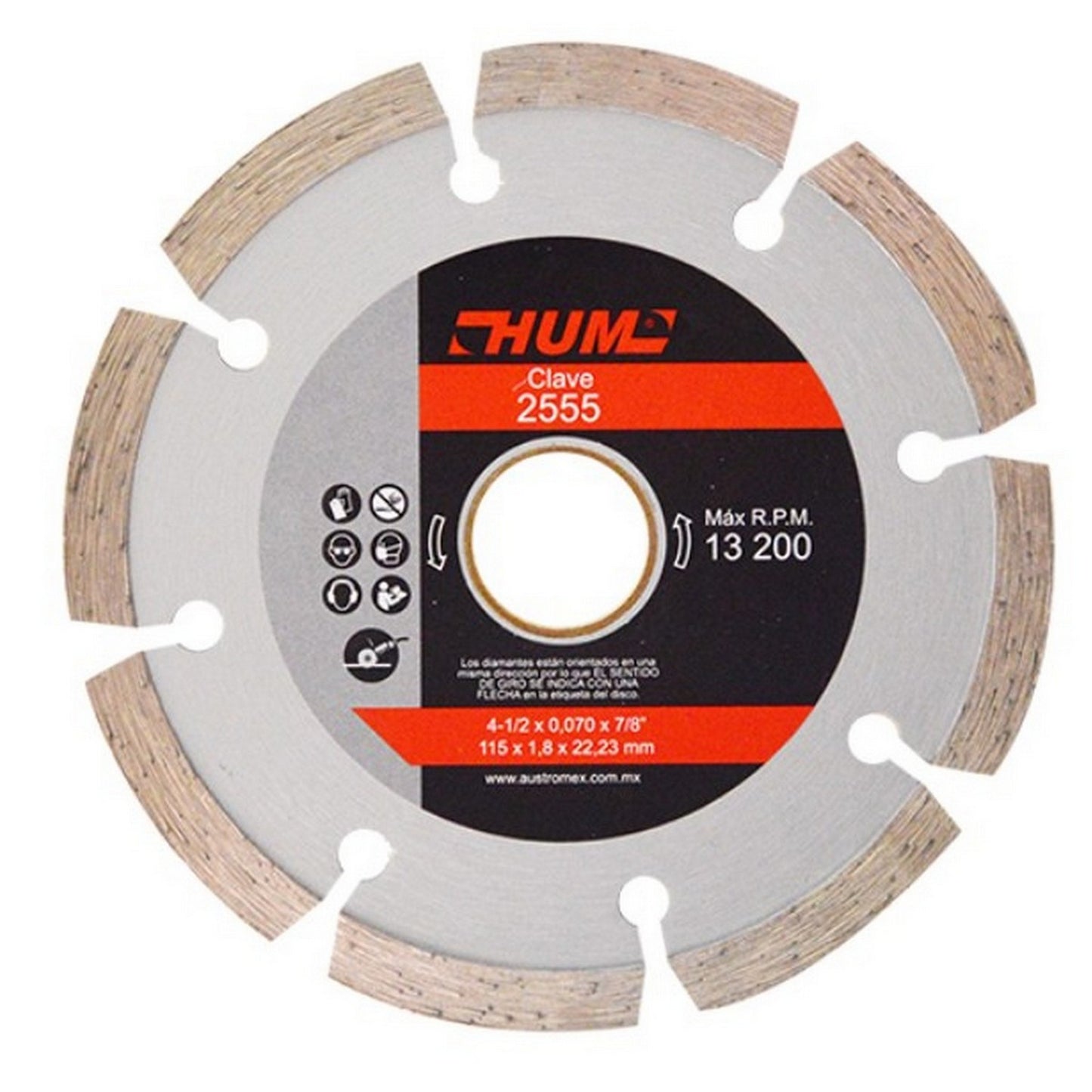 DISCO DIAMANTE 4-1/2" SEGMENTADO HUM2555