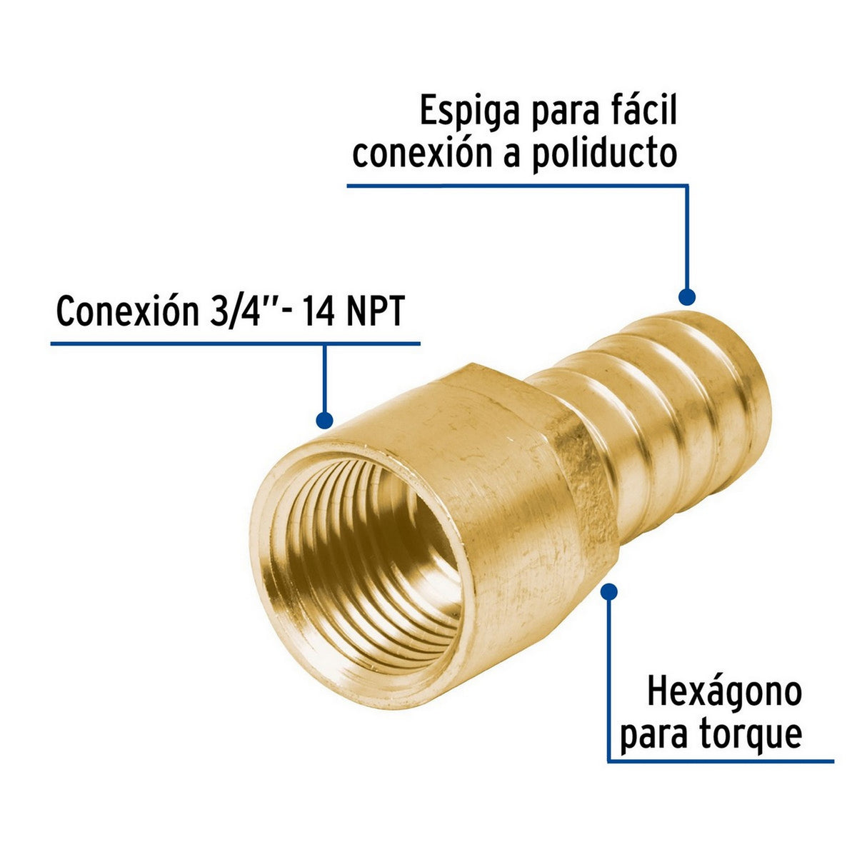 ADAPTADOR ESPIGA ROSCA INTERIOR 3/4"