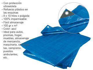 LONA AZUL 3 x 6 m