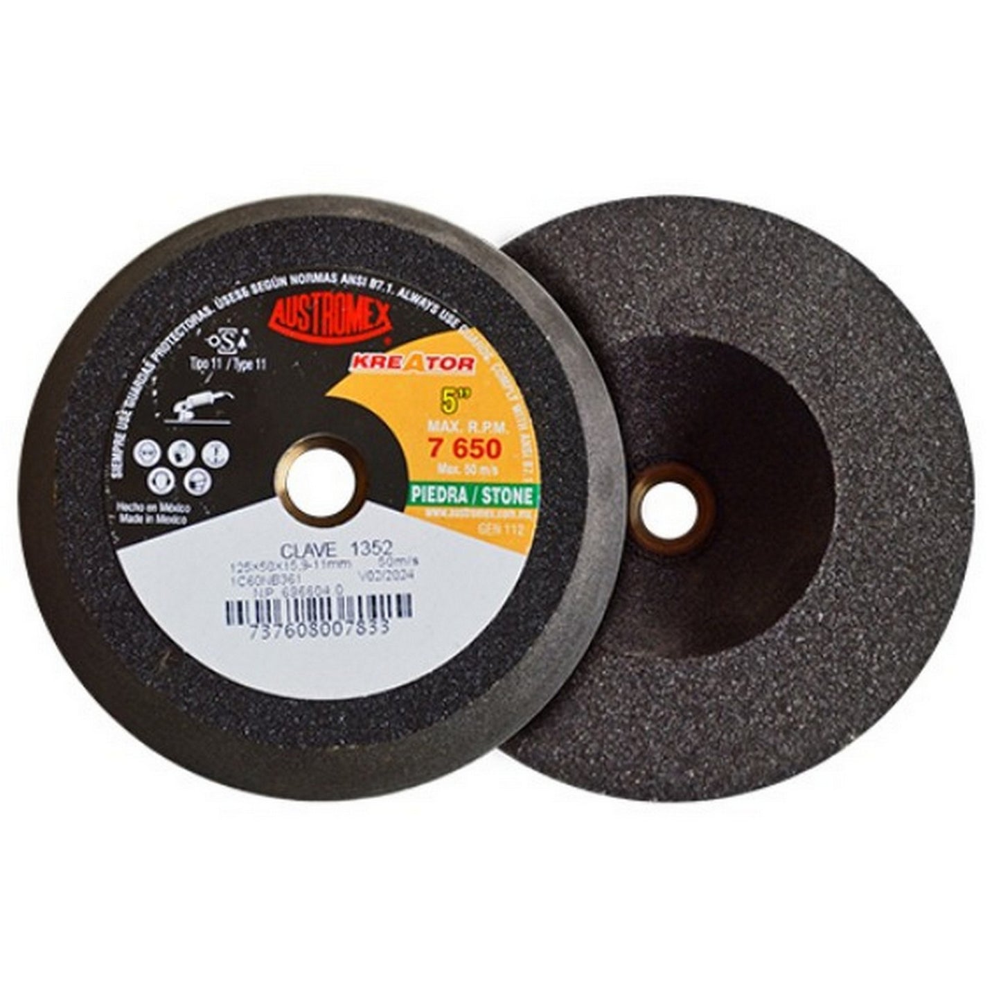 COPA ABRASIVA 5" x 2" x 5/8" GRANO 60