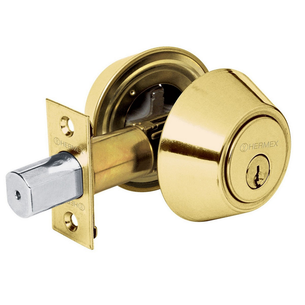 CERRADURA DOBLE CILINDRO LATON