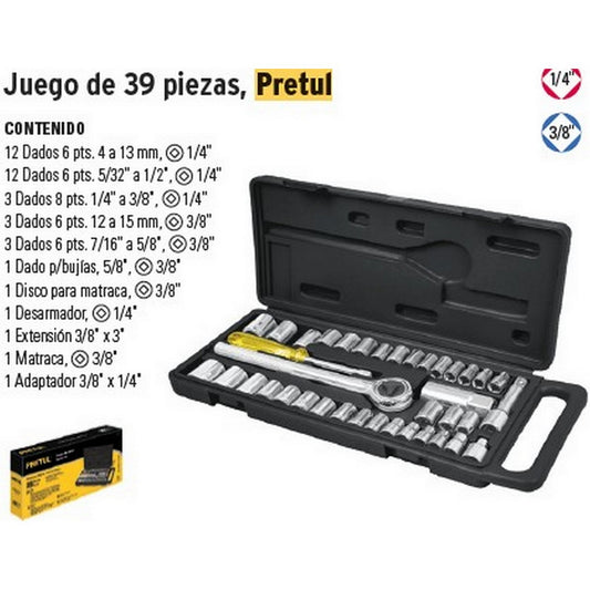 JGO HERRAMIENTAS MECANICA 39 pz