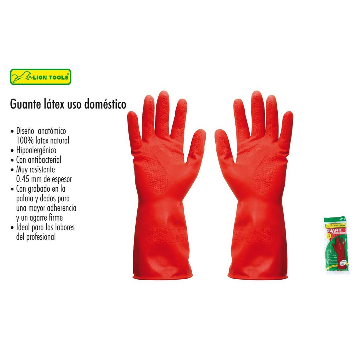 GUANTE LATEX ROJO TALLA GRANDE
