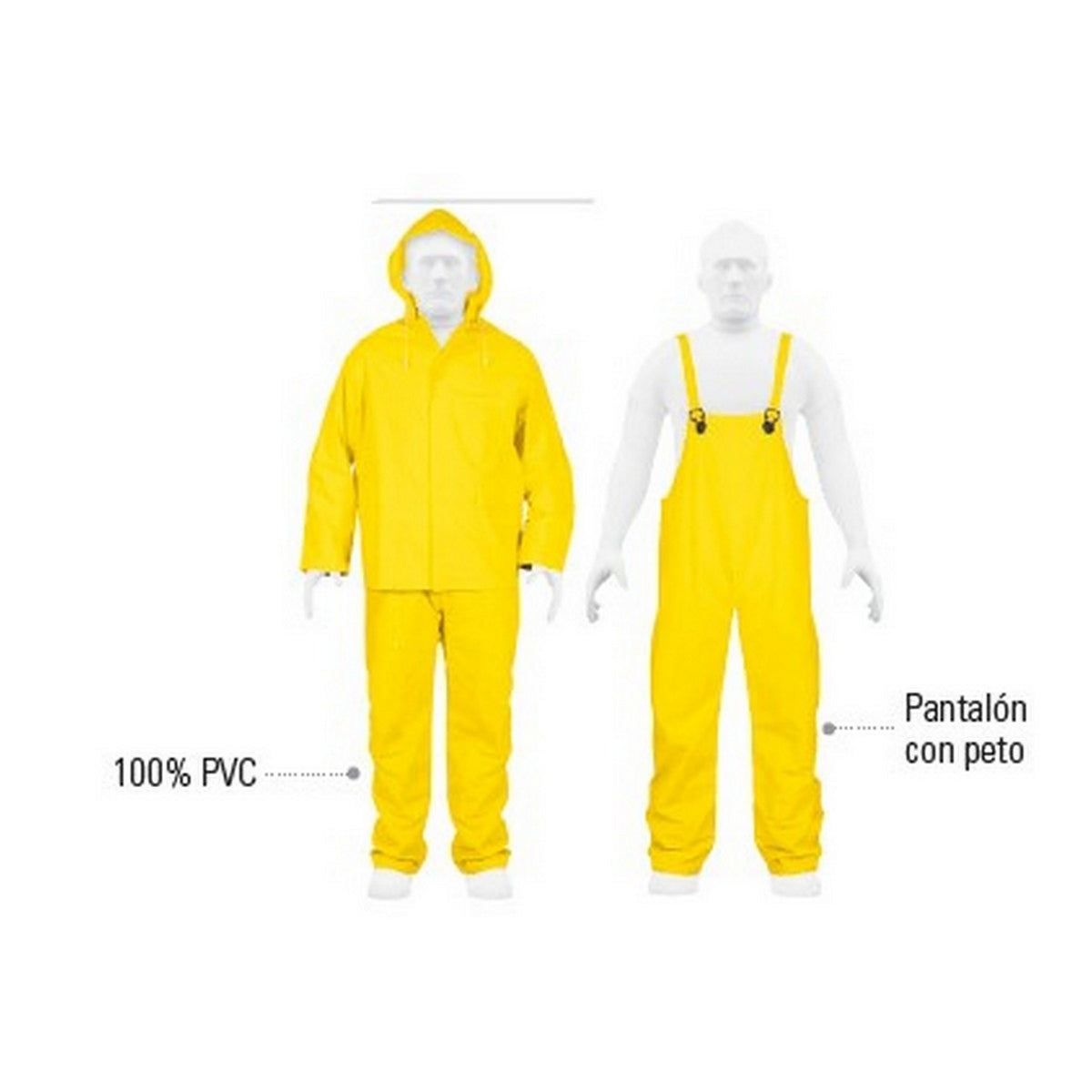 IMPERMEABLE CON CINTAS REFLEJANTES XL