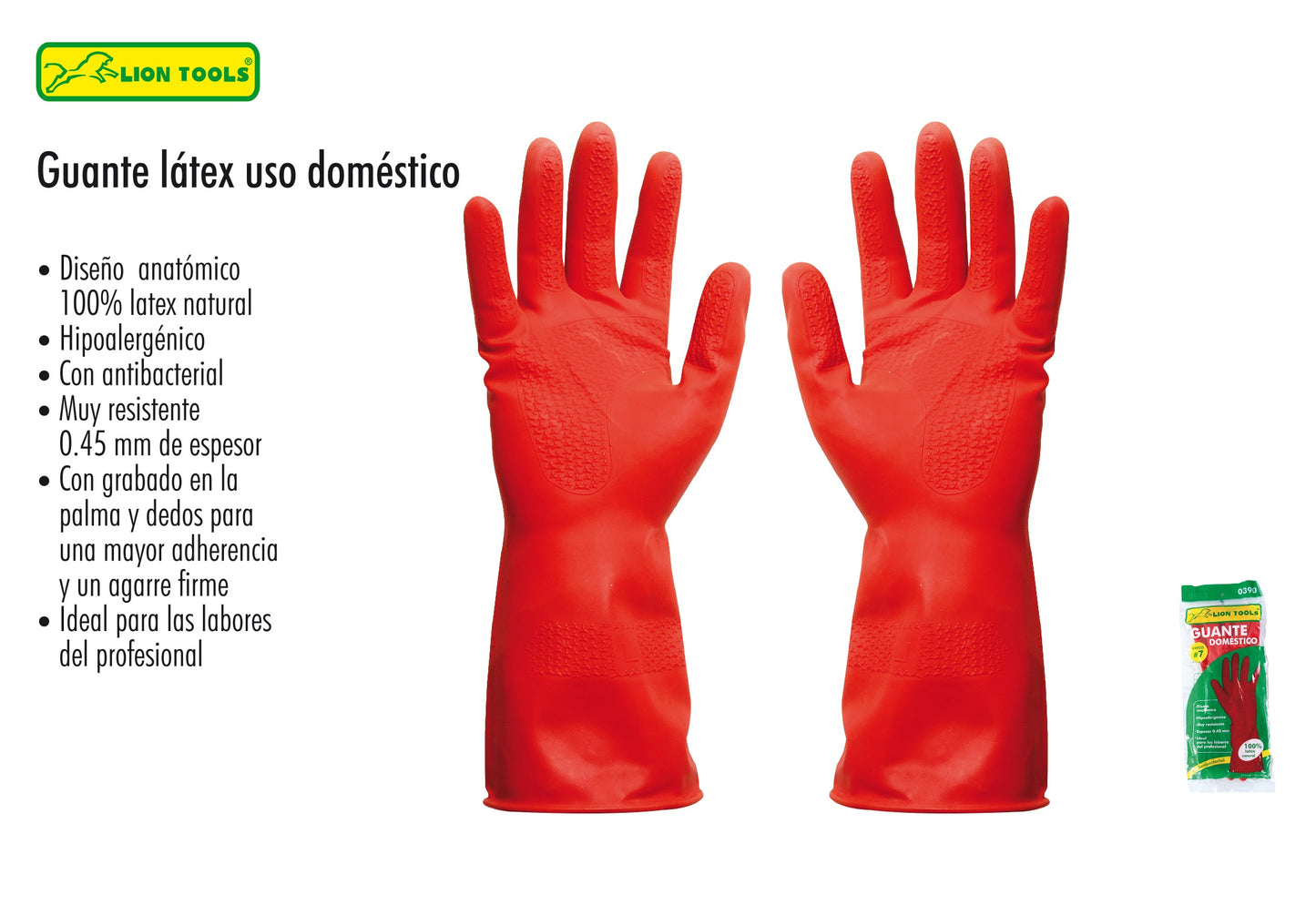 GUANTE LATEX ROJO TALLA MEDIANO